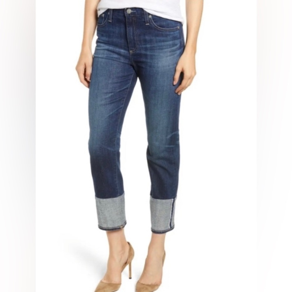 NWT AG Adriano Goldschmied The Isabelle High Rise Straight Crop Jeans, Size 26